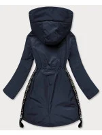 Tmavomodrá ľahká bunda parka s ozdobnými lampasmi (HS-1856)