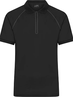 Daiber JN 1308 Pánske polo tričko z piké so zipsom 02.1308 čierne/čierne