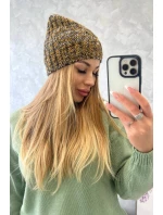 Veselá fleecová čiapka K225 black+mustard