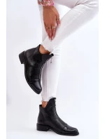 Kožené čižmy so zipsom Nicole 2785/037 Black