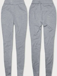 Svetlosivé hrubšie bavlnené dámske legíny (YW002-3)