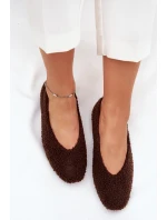 Baleriny Damskie Z Futerkiem Typu Baranek Czekoladowe Zimira