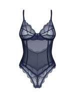 Dámske body Nightly Blue Crotchless Teddy dark blue - Obsessive Dámske body Nightly Blue Crotchless Teddy dark blue - Obsessive