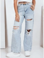 Dámske modré džínsy so širokým rebrovaním FashionStreet UY2794