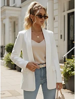 Dámske elegantné sako biele FashionStreet PY0143 Dámske elegantné sako biele FashionStreet PY0143