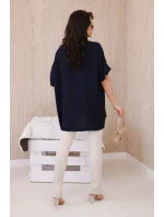 Nadrozmerná blúzka s príveskom námornícka modrá