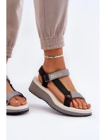 Sandały Damskie Na Platformie I Koturnie Big Star NN274A054 Szare