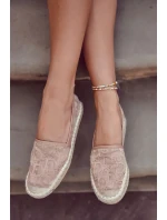 Klasické dámské espadrilky prolamované nude Catris