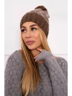 Čiapka Paris fleece K213 hnedá+ecru