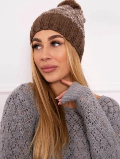 Čiapka Paris fleece K213 hnedá+ecru