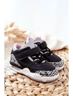 Dziecięce Sportowe Buty Czarno-Czerwone Linen