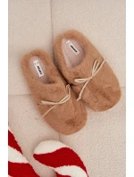 Kožešinové pantofle s mašlí Camel Minella