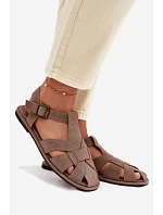 Dámske ploché sandále Natural Suede Big Star TT274250 Beige