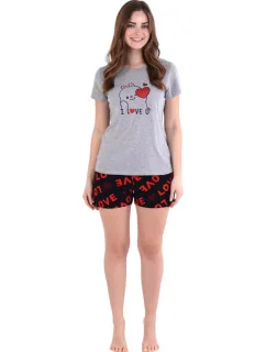 Dámske pyžamo 01/239 šedé s medveďom - Karol