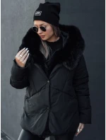 LUNAVI dámska zimná bunda prešívaná s kožušinou čierna FashionStreet TY4667