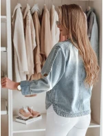 Dámska nadrozmerná džínsová bunda OVERSOLI modrá FashionStreet TY4904