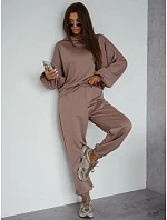 Dámska tepláková súprava s kapucňou v cappuccino farbe, FashionStreet AY1214