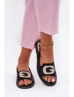 Sandały Damskie Z Ozdobnym Detalem S.Barski KV51-081 Czarne