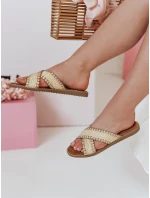 Dámske slamené žabky SOLINIA beige FashionStreet ZY0923