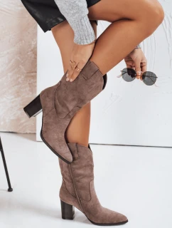 Dámske semišové kovbojské čižmy hnedé FashionStreet ZY1194