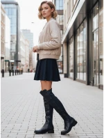 Dámske vysoké čižmy tmavomodré FashionStreet ZY1281