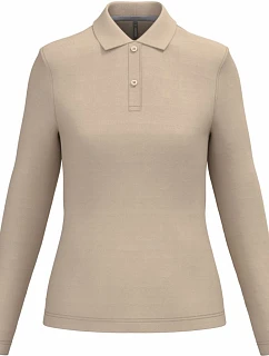 Kariban K 244 Dámske polo tričko s dlhým rukávom z piké 20.K244 light sand
