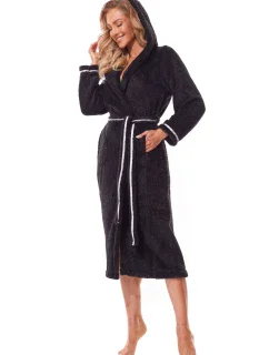 Mäkký dlhý župan 2322 Black - L&L