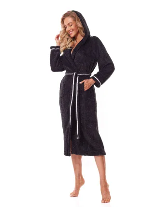 Mäkký dlhý župan 2322 Black - L&L