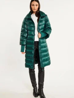 Dámsky páperový kabát s prešívaním Bottle 230-009 Dark Green - Monnari