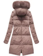 Dámska dlhá zimná bunda s kapucňou Old Pink (7752) Dámska dlhá zimná bunda s kapucňou Old Pink (7752)