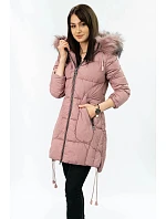 Dámska prešívaná zimná bunda s kapucňou Old Pink (7690) Dámska prešívaná zimná bunda s kapucňou Old Pink (7690)