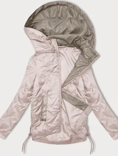 Perleťová ružová dámska bunda so sťahovacou šnúrkou na bokoch S'West (B8360-51)
