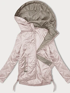 Dámska bunda so šnúrkami na bokoch S'West pearl pink (B8360-51)