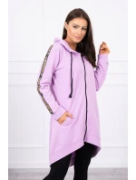 Mikina so zipsom na chrbte fialová