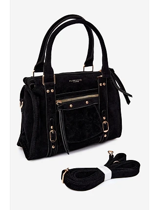 Aktovka Eco Suede kabelka s príveskom Black Sorielle