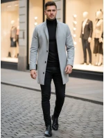 Pánsky jednoradový kabát sivý FashionStreet CX0428