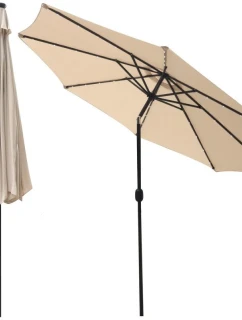 ZÁHRADNÝ SLNEČNÍK S LED OSVETLENÍM 300CM BÉŽOVÝ