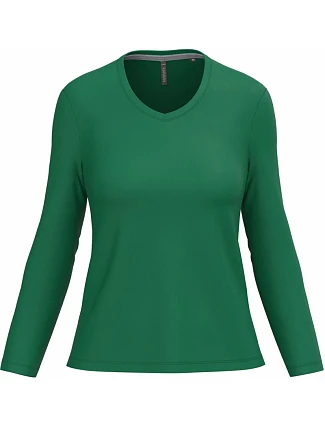 Kariban K 382 Dámske tričko s výstrihom do V a dlhými rukávmi 20.K382 kelly green Kariban K 382 Dámske tričko s výstrihom do V a dlhými rukávmi 20.K382 kelly green