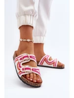 Damskie Klapki Na Korkowej Podeszwie Białe Fannea