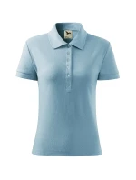 Bavlnené ťažké dámske polo tričko sky blue