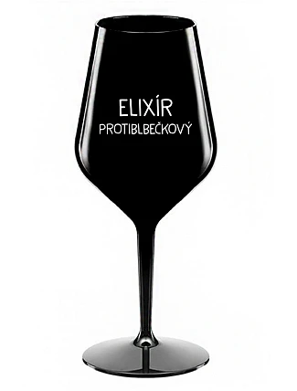 ELIXIR ANTI-BUBBLE - čierny nerozbitný pohár na víno 470 ml