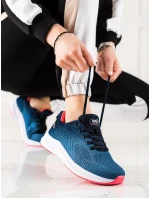 Výborné modré dámske tenisky bez podpätku Výborné modré dámske tenisky bez podpätku