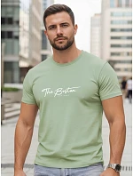 Pánske bavlnené tričko s potlačou „The Boston“, zelené, FashionStreet NX5129R Pánske bavlnené tričko s potlačou „The Boston“, zelené, FashionStreet NX5129R