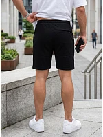 Pánske teplákové šortky so sťahovacími šnúrkami, čierne, FashionStreet SX2640 Pánske teplákové šortky so sťahovacími šnúrkami, čierne, FashionStreet SX2640