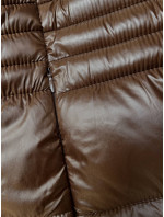 Hnedá dámska prešívaná bunda pre prechodné obdobie (2M-052)