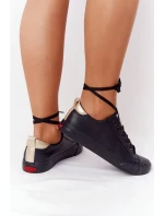 Damskie Skórzane Tenisówki CROSS JEANS HH2R4003C Czarne