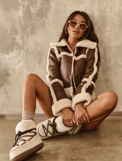 Damskie Ocieplane Śniegowce Beżowe Rohes