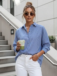 Dámske nadrozmerné tričko BLISS modré FashionStreet DY0351