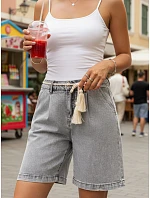 Dámske ležérne džínsové šortky šedé FashionStreet SY0510