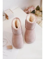 Dziecięce Ocieplane Botki Śniegowce Różowe Gooby